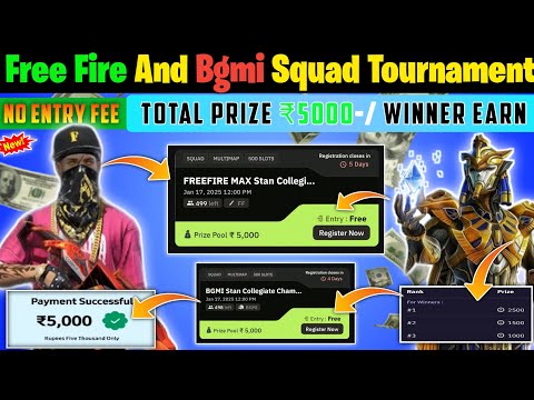 Free Entry Tournament App For Free Fire and bgmi Squad | Best tournament app for Free Fire and bgmi