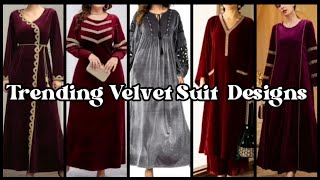 Trending velvet suit design 2023/latest velvet suit designs/velvet frock