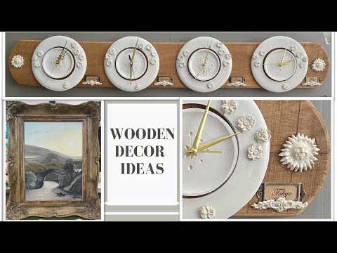 WOODEN DECOR IDEAS - TIME ZONE WALL CLOCK - OLD WORLD WALL ART