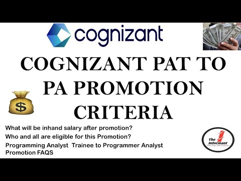 Cognizant PAT To PA Promotion Criteria| All About PAT To PA Promotion |Expected Hike & Inhand Salary