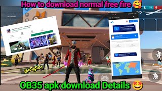 How to download normal free fire  | free fire new apk | ob35 free fire in Tamil