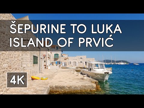 Walking Tour: Walking from Šepurine to Luka on the Island of Prvić, Croatia - 4K UHD Virtual Travel