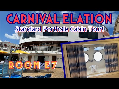 ROOM TOUR: Carnival Elation Standard Porthole Stateroom E7