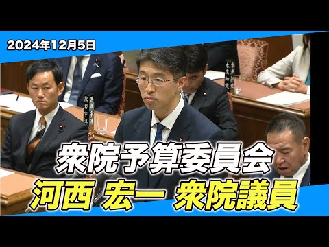 2024/12/5 衆院予算委員会 河西宏一衆院議員