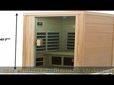 Kanlanth 1 Person Infrared Sauna, Low EMF FAR Infrared Sauna for Home, 1,200watt, American Basswood