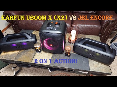 Two Earfun UBoom X TWS (fw 0.39) vs  One JBL Partybox Encore 🫨 Can 2 UBoom X's Take Down the Encore?