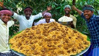 MUTTON BIRYANI | Layered Mutton Biryani Recipe Cooking In Village | Goat Biryani Cooking & Eating