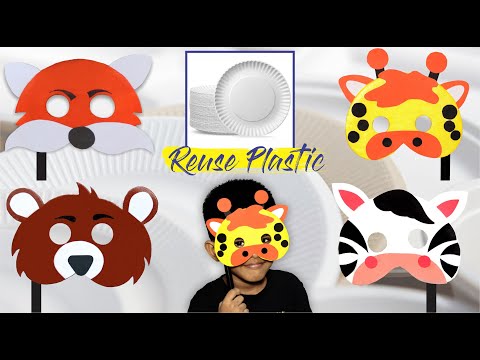 fun toys - reuse plastic dish - DIY mask - best out of waste - plastic craft