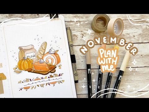 PLAN WITH ME ~ November 2021 Bullet Journal Set Up ~ Fall bakery