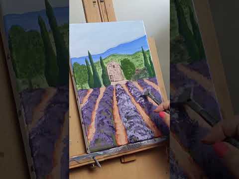 la Provence 💜 #painting #tiktok #art #landscapepainting #tutorial #drawing #artwork #paintingideas