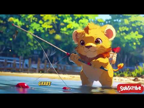 "Lion Cub's Fishing Adventure: A Fun and Educational Song!" #kidssongs #loincartoon #kidsmusic