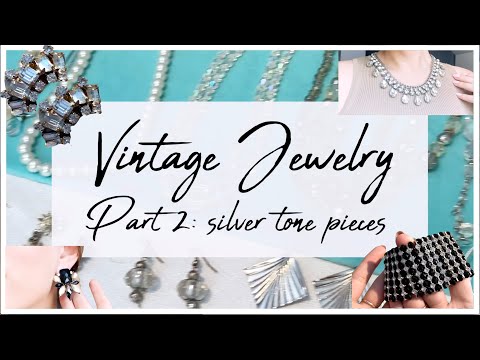 Vintage Jewelry part 2- Silver tone + try on! - thrifted Goodwill mystery jewelry lot ❤️