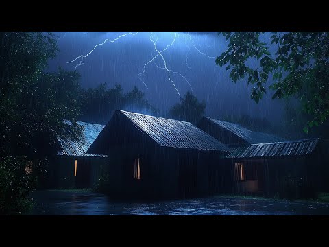 🌧️ Rain on Tin Roof & Thunderstorm Sounds for Deep Sleep | No Ads | Relaxing Sleep Hypnosis 🌙