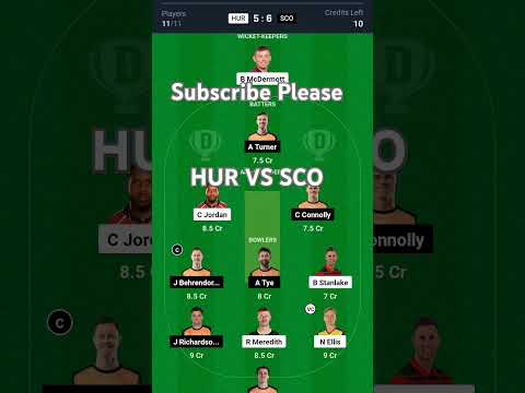 HUR vs SCO Dream11 Prediction | Dream11 Team of Today Match | HUR vs SCO Dream11 Team Today | #BBL