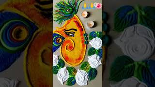 Easy Ganesha Rangoli Art/🙏🌺🌼💥#shorts #pyarirangoli