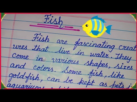 Short Essay on Fish | Few Lines Essay About Fish | Fish Essay in English | Essay in Cursive Writing🐠