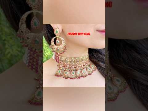 Bridal jadau necklace in 22 ct gold#2025 fancy gold chocker necklace#necklace#shortvideo #ytshorts