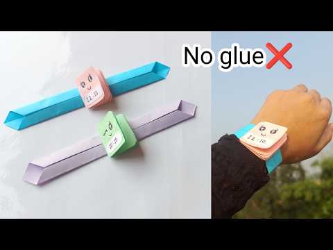 DIY notebook watch with paper|Playable paper watch|DIY paper watch|No glue paper craft|Origami watch