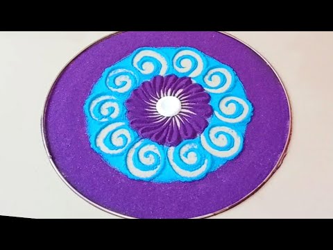 Simple and easy rangoli design|colourful rangoli designs|relaxing and satisfying rangoli