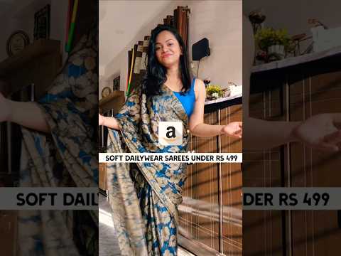 Soft daily wear sarees under Rs 499 #trendingshorts #affordablehaul #officewear #cotton