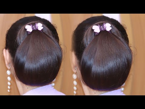 Simple & Beautiful🦋Hairstyles For Everyday _ Small Clip जुड़ा हेयर स्टाइल For Daily Using _Hairstyle