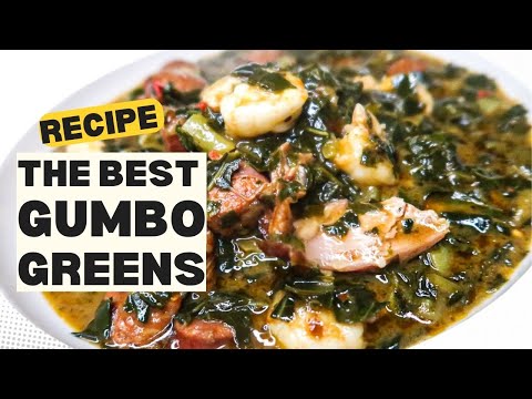 Soul Food Style Gumbo Greens - The BEST Gumbo Collard Greens - I Heart Recipes