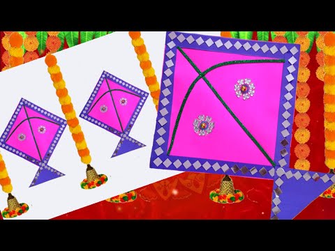 Makar sankranti Kite decoration, kite decoration on wall, Makar sankranti decoration craft,