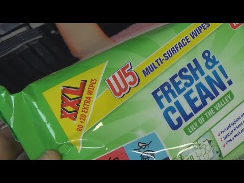 W5 Multi-Surface Wipes Fresh & Clean Lily of the Valley 100 pcs Unboxing and Test