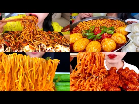 ASMR EATING EXTREMELY SPICY NOODLES 🔥🥵 BEST FOOD EATING VIDEO - 20