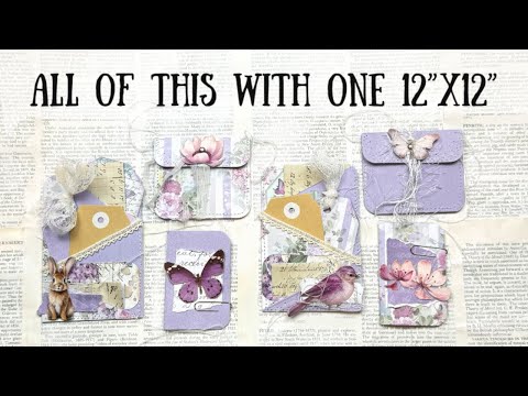 Make all of this from ONE 12x12 | Tutorial | for your JUNK JOURNAL