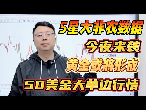 5星大非农数据今夜来袭，黄金或将形成50美金大单边行情！【外汇交易策略】