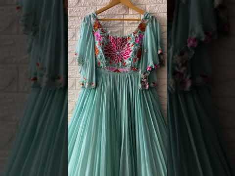 sangeet long Frock design #aariembroidery