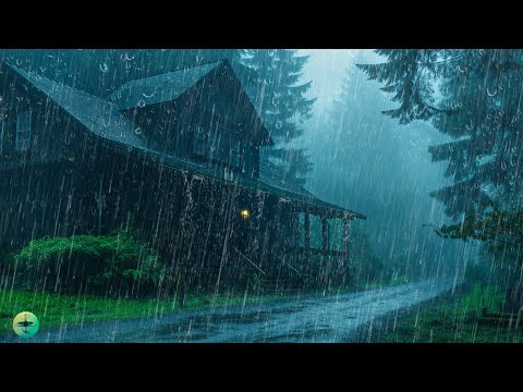 Rain Sounds for Sleeping - Fall Asleep Deeply in 3 Minutes with Heavy Rain & Big Thunder at Night