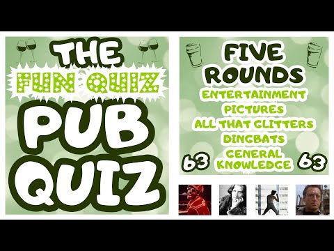 Pub Quiz No63 - 5 Different Rounds - 35 Questions & Answers - 59 Points to Win. trivia/quiz Fun Quiz