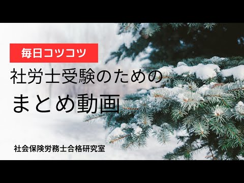 【毎日コツコツ社労士受験】総集編（令和6年12月第５週目）