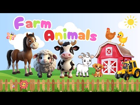 Farm Animals | Toddler Learning | horse-cow-sheep-goat