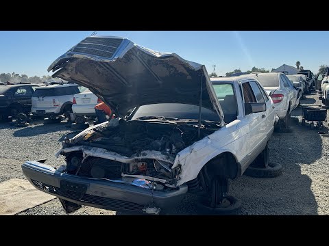 1985 Mercedes-Benz W126 500SEL at Junkyard with Heavy Front End Damage