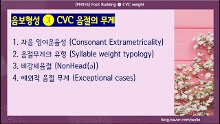 [PH015] 음보형성[3]_CVC음절의 무게_ Foot Building_CVC weight