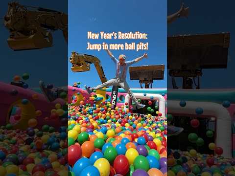 What's Blippi's New Year's Resolution?! JUMP IN MORE BALL PITS! #blippi #shorts