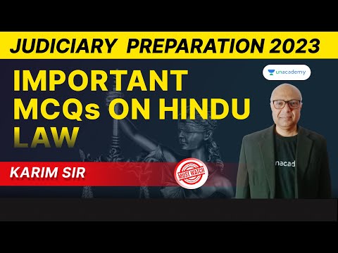 Important MCQs on Hindu Law | Judiciary Exams 2023 Preparation | Karim Siddiqui sir