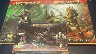 Age of Sigmar unboxing featuring the Battletomes for Beasts of Chaos and Gloomspite Gitz