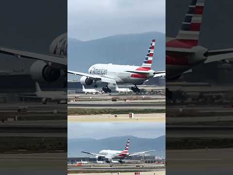 American smooth landing at Barcelona#youtubeshorts #remix #aviation #shorts #short #landing