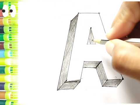 3D Drawing/how to draw 3D letter "A"# 3D trick Art on paper #Drawing and painting magic