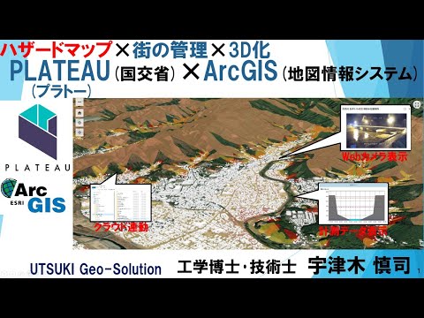 ハザードマップ×街の管理×3D化　PLATEAU (プラトー)(国交省)×ArcGIS(地図情報システム)