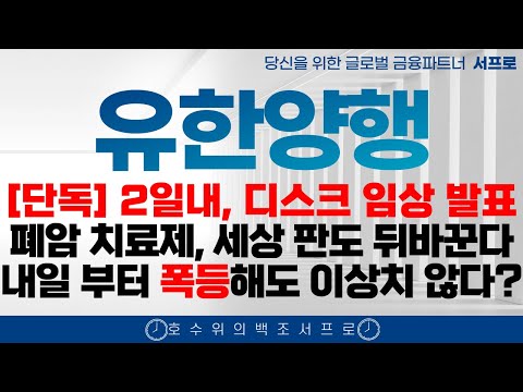 속보!! [유한양행 주가전망] 추가 호재 계속 나온다 엄민용 에이비온 바이오 조정 유한화학 폐암학회 비만치료제 FEAT. 오스코텍 유한양행고점 유한양행서프로