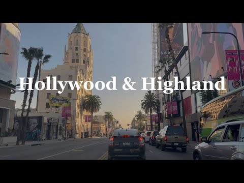 Hollywood & Highland Blvd.  Drive Down Highland Ave from Hollywood Bowl to Miracle Mile Los Angeles