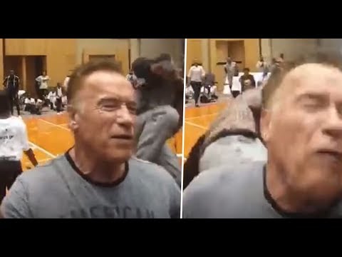 Arnold Schwarzenegger Attacked While Judging Skipping Competition