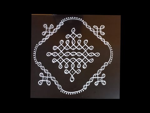 9×1 dots rangoli |ballirangoli with border | melikalamuggulu |kambikolam with border |chukkirangoli