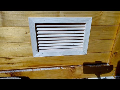 Wooden louvered vent grid