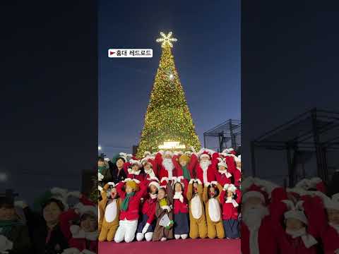 레드로드에 대형 크리스마스 트리랑 빛거리가 생겼어요!🎄 #christmas #merrychristmas #마포구 #레드로드 #홍대